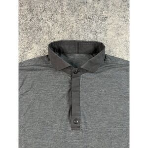 Lululemon Polo Shirt Mens Medium Heather Gray Golf Performance Athleisure Casual